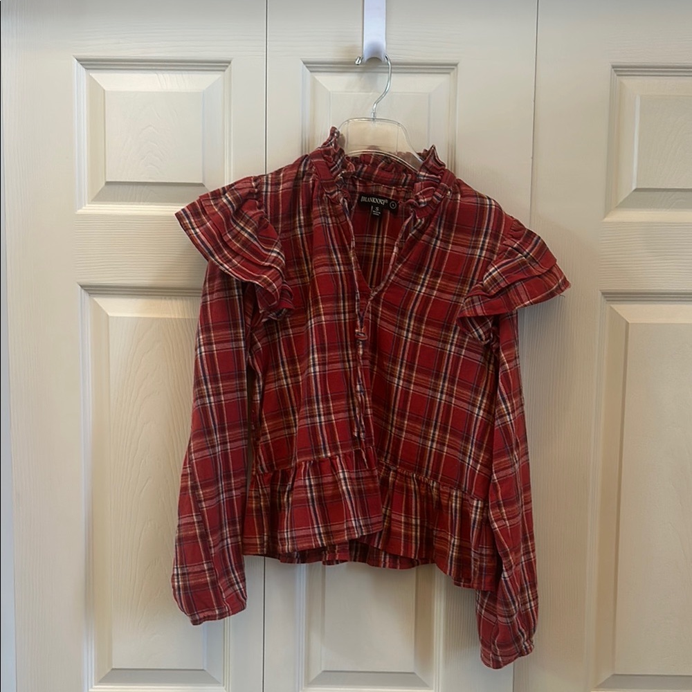 Blank NYC Red Plaid Blouse